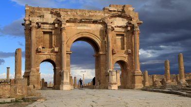 Trajan's Arch at the archaeological site of Timgad, Algeria