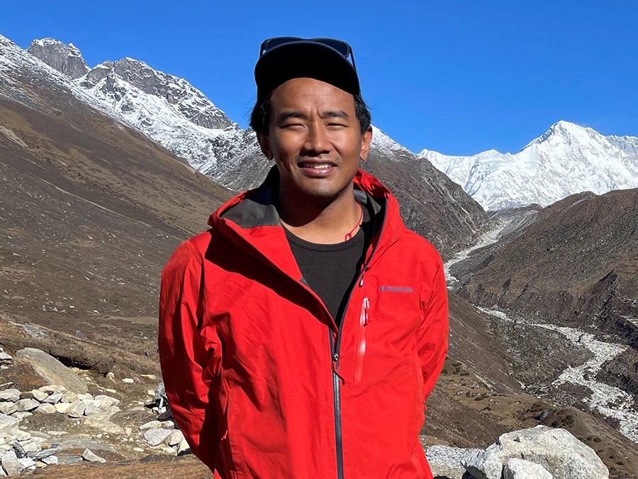 GeoEx Trip Leader Ang Tshering Lama in the Himalaya