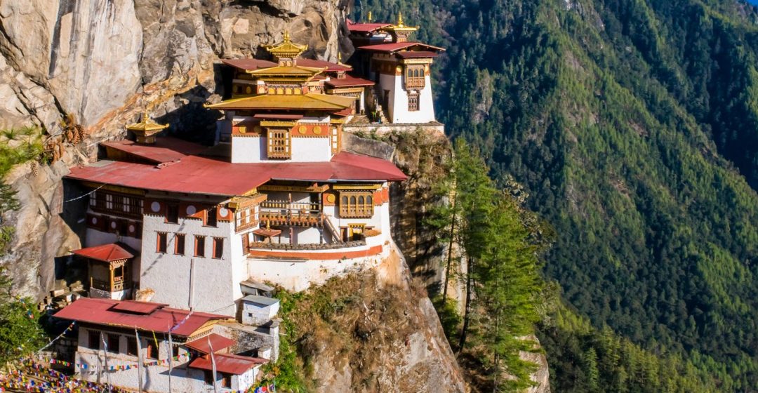 Taktsang monastery (Tiger's Nest) hanging in the cliffs, Paro, Bhutan