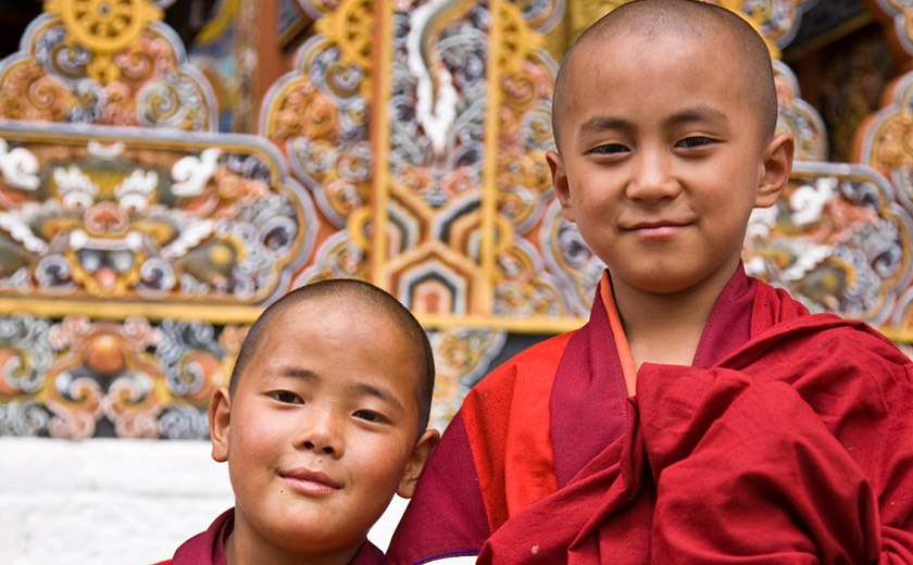 Young monks in Punakha, Bhutan