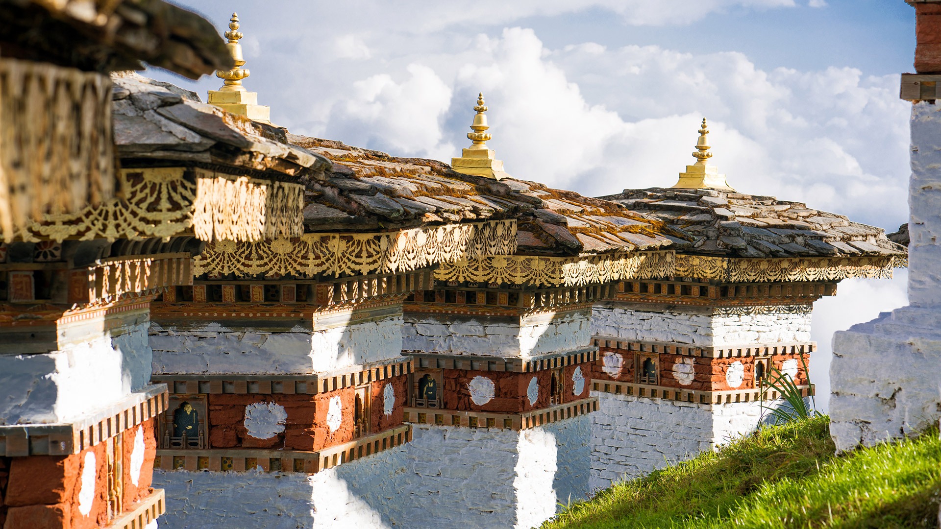 Chortens at Dochu La pass, Bhutan