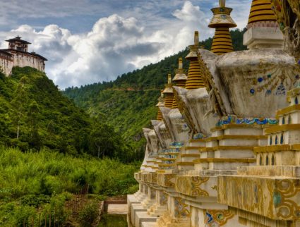 Stupas in the countryside, Bhutan