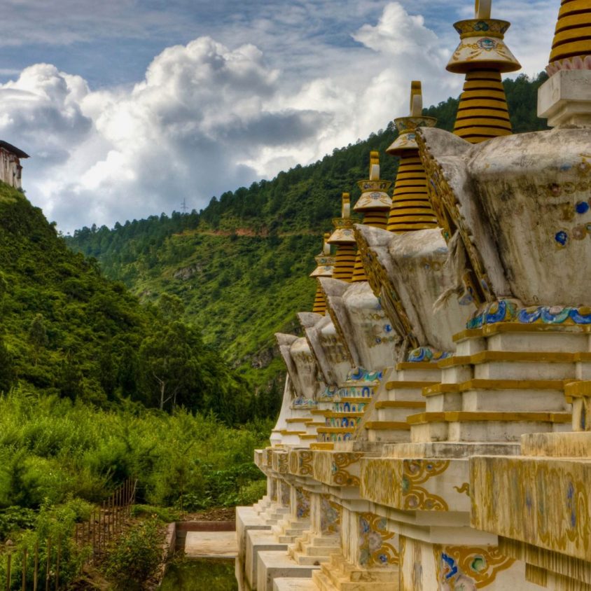 Stupas in the countryside, Bhutan