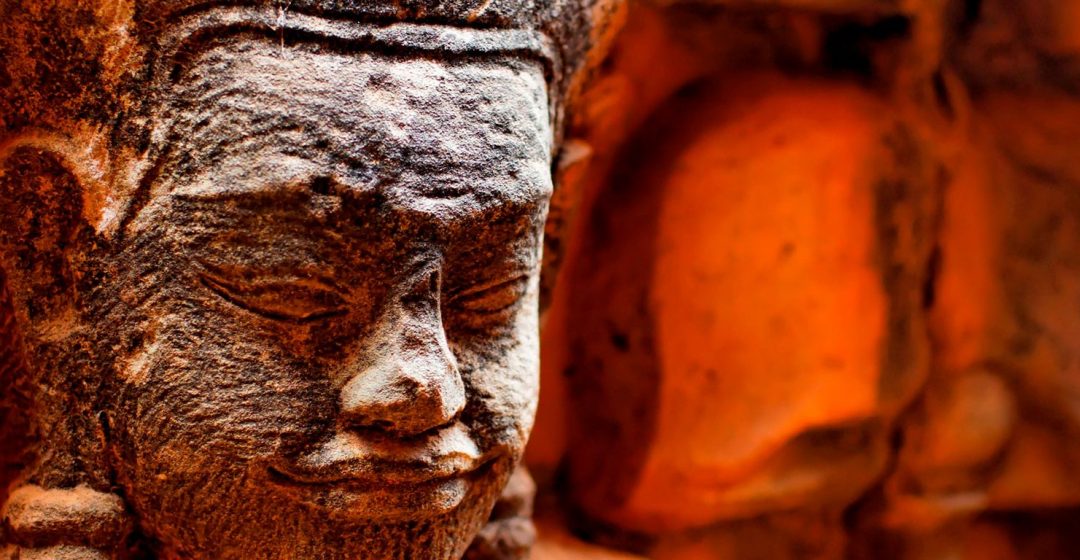 Close up of statue in Angkor Wat, Cambodia