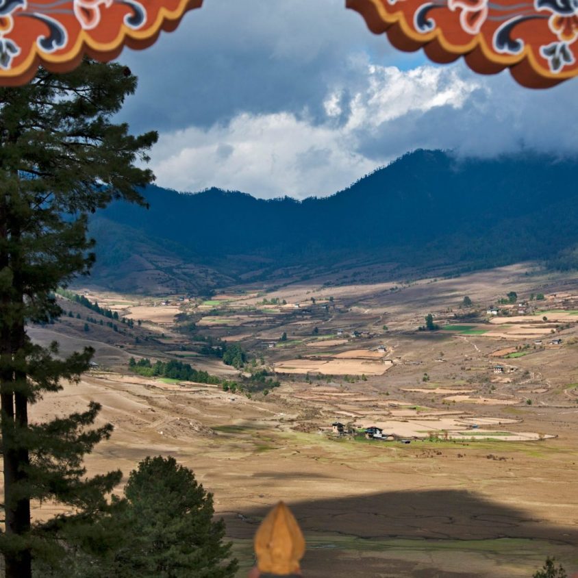 View of the Phobjikha Valley in Central Bhutan