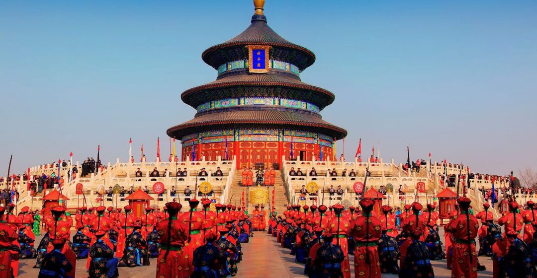 Ancient ritual ceremony during Spring Festival at the Temple of Heaven in Beijing, China