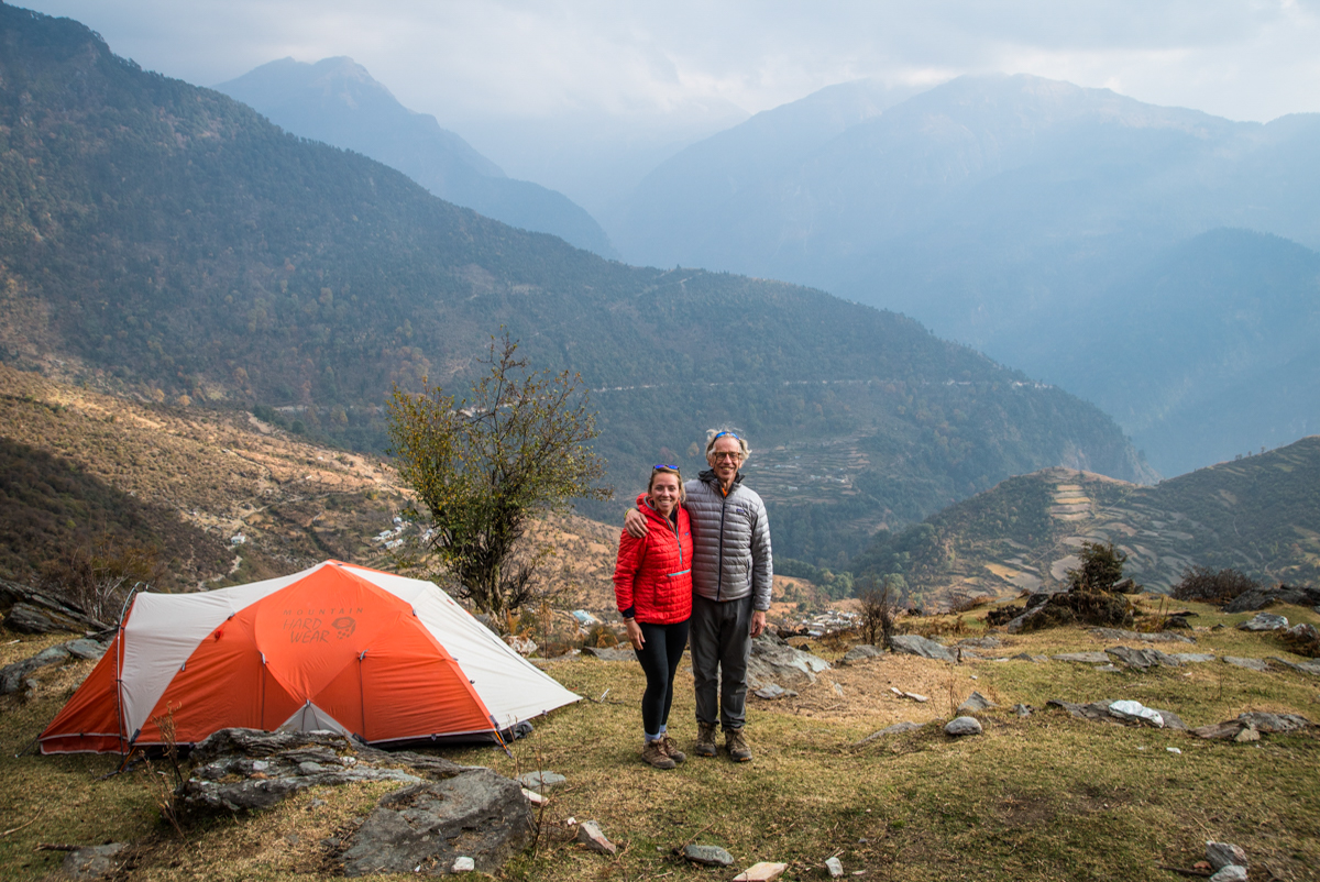 Alice Howell and her father in the village of Pana in India