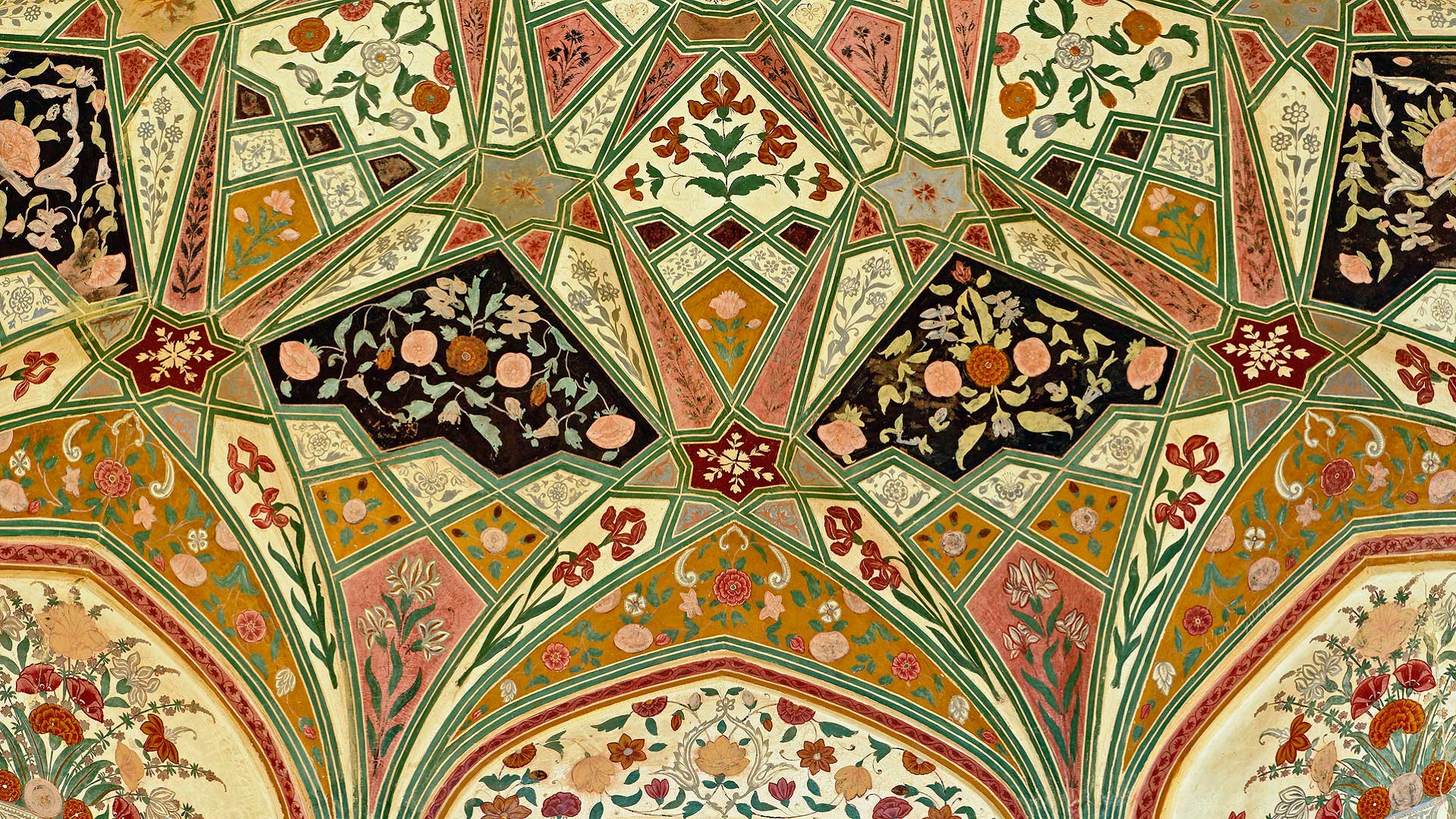 Ceiling details at Amer (Amber) Fort in Jaipur, India with GeoEx