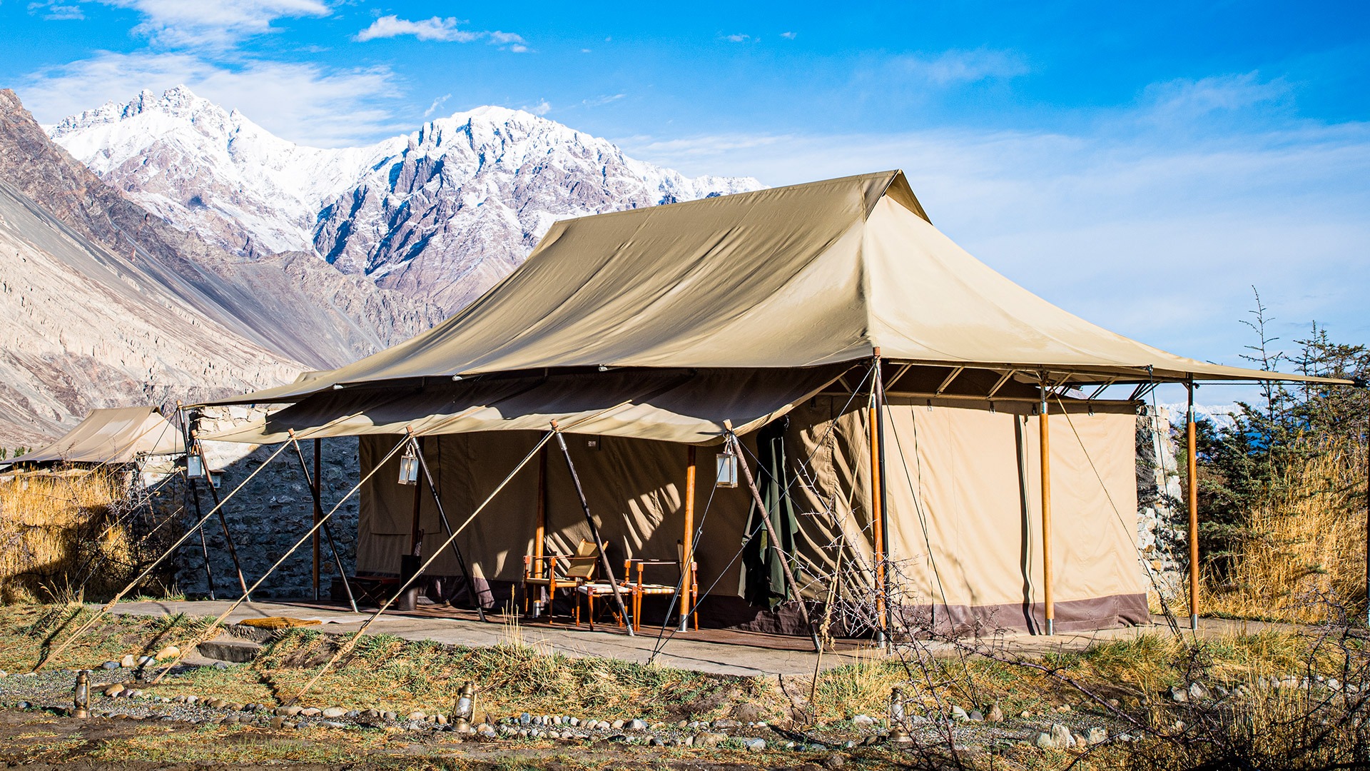 View from tented camp in the Nubra Valley, Ladakh, India