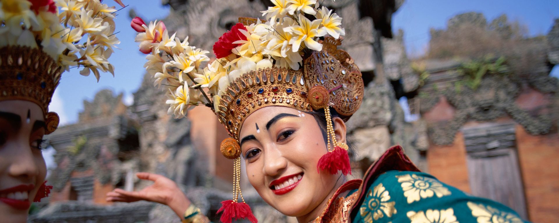 Woman dressed in traditional Legong dance costume, Bali, Indonesia