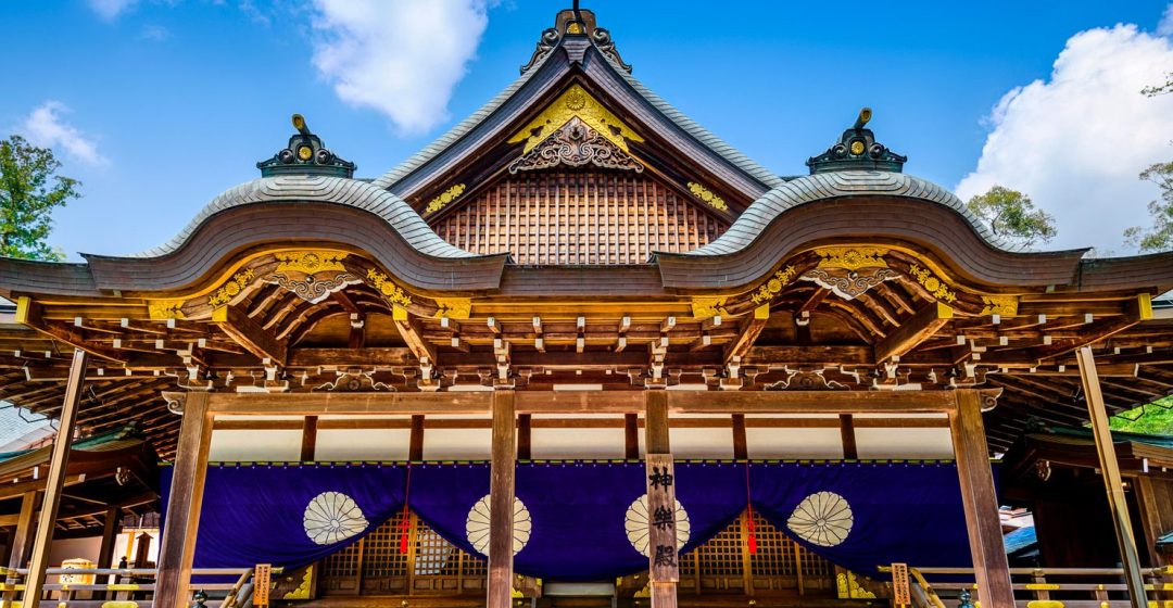 Intricate exterior of Ise Grand Shrine in Ise, Japan