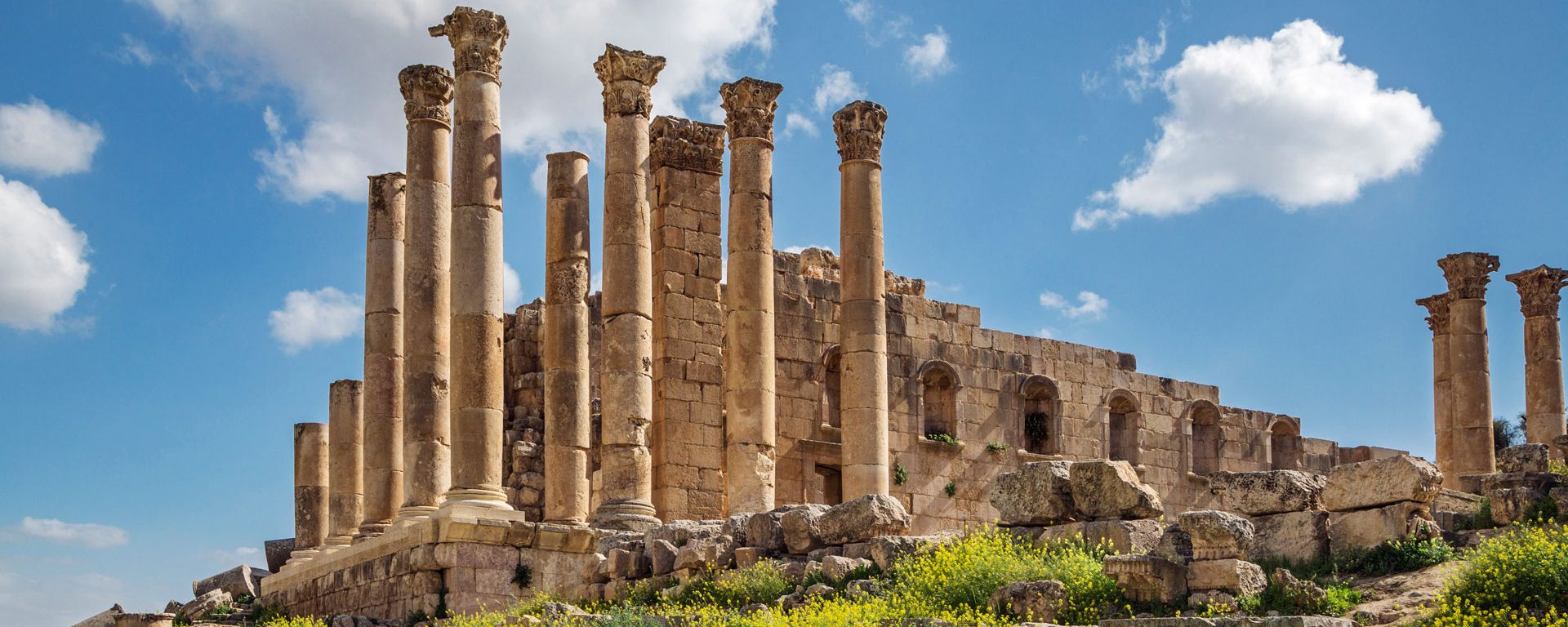 The ruins of the Great Temple of Zeus, Jerash, Jordan