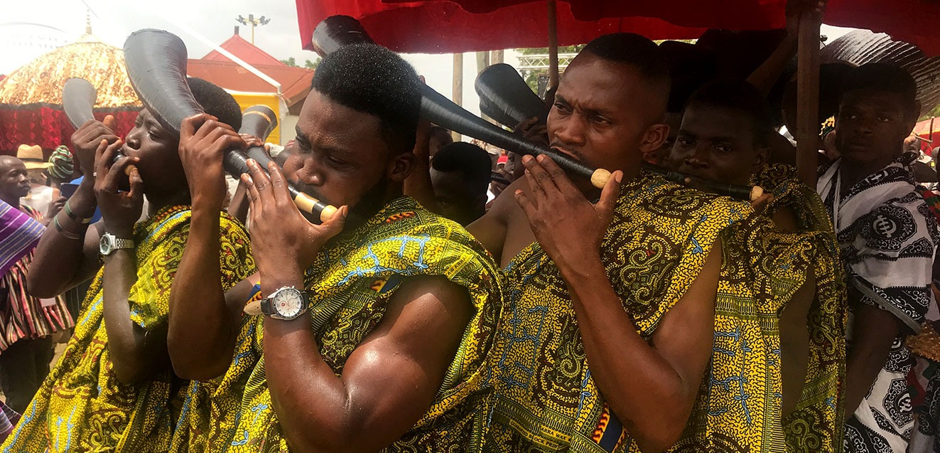 Horn players at the Akwasidae Festival