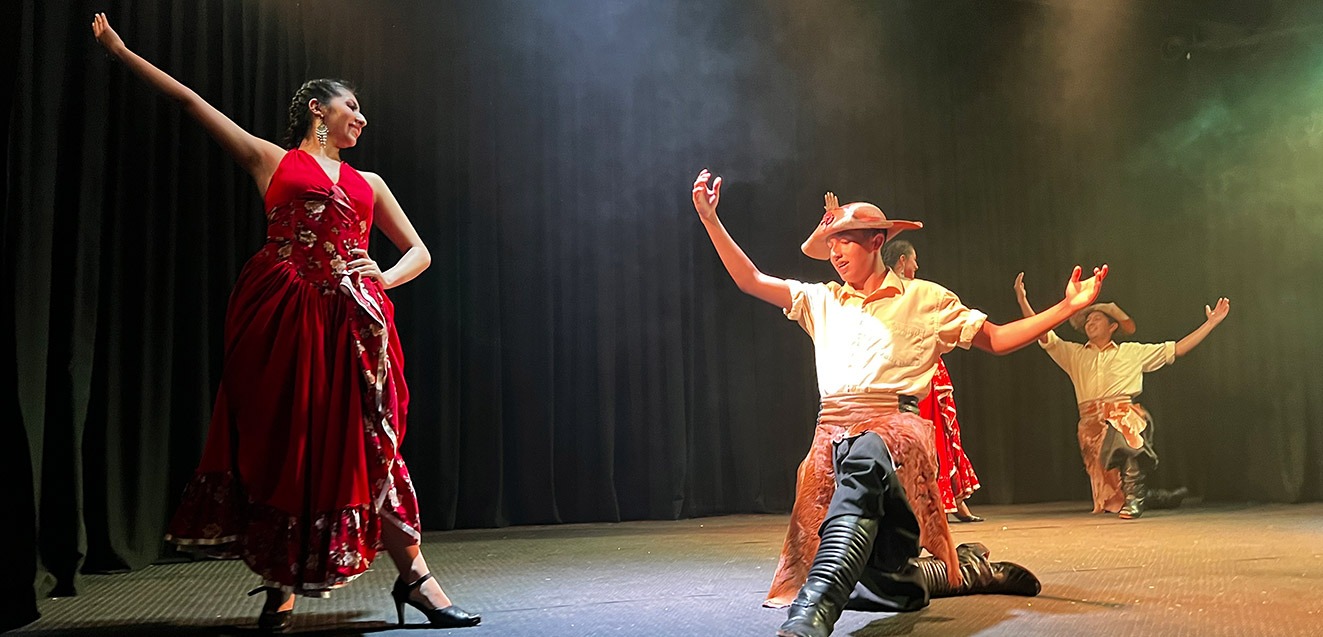 Traditional dance performance in Sucre, Bolivia