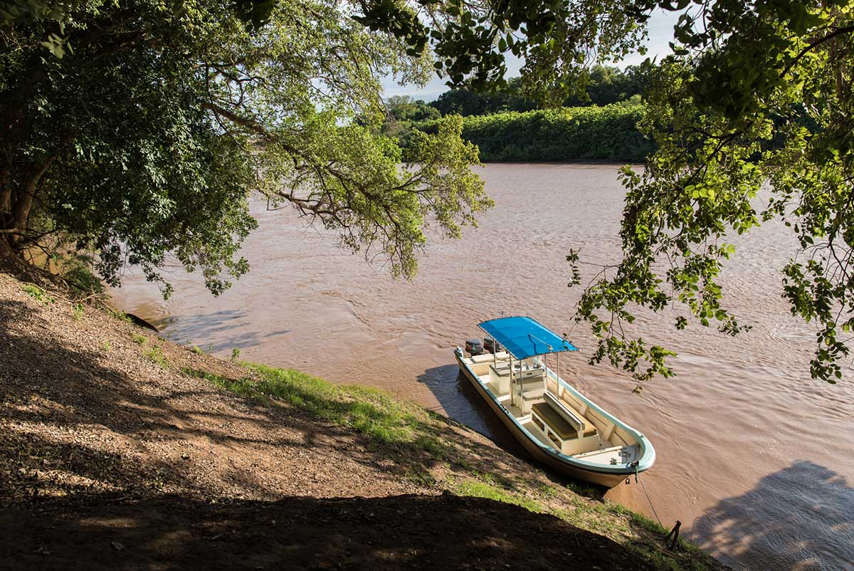 Boat expedition on the Lower Omo River.