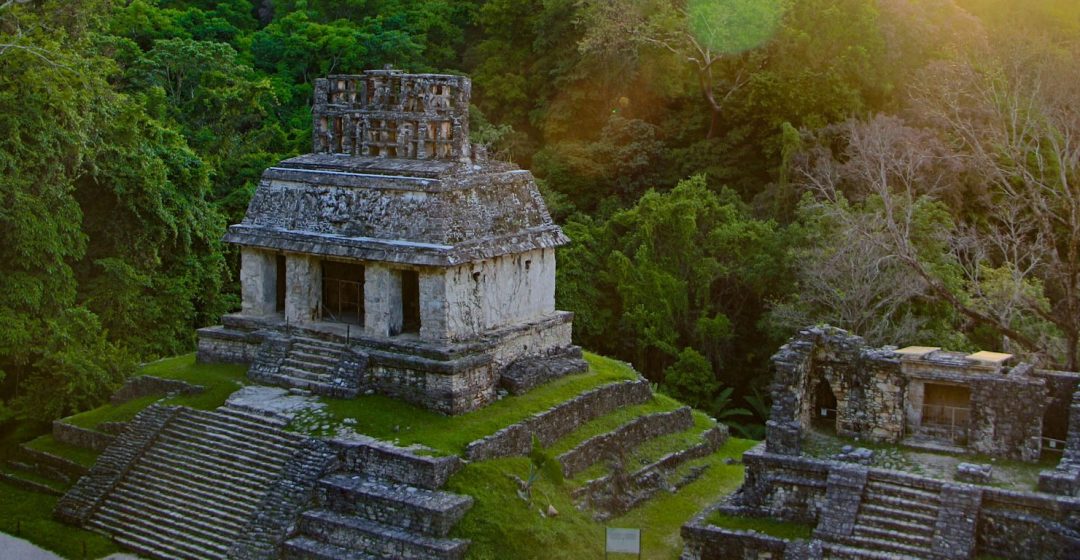 Mayan ruins at sunrise, Palenque, Chiapas, Mexico