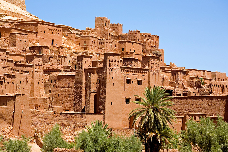 A rammed clay village in Ait-Ben-Haddou, Morocco