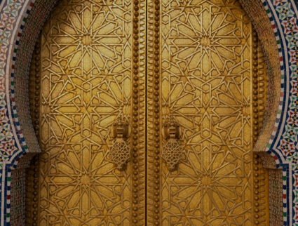 Gold door of the Royal Palace in Fes, Morocco