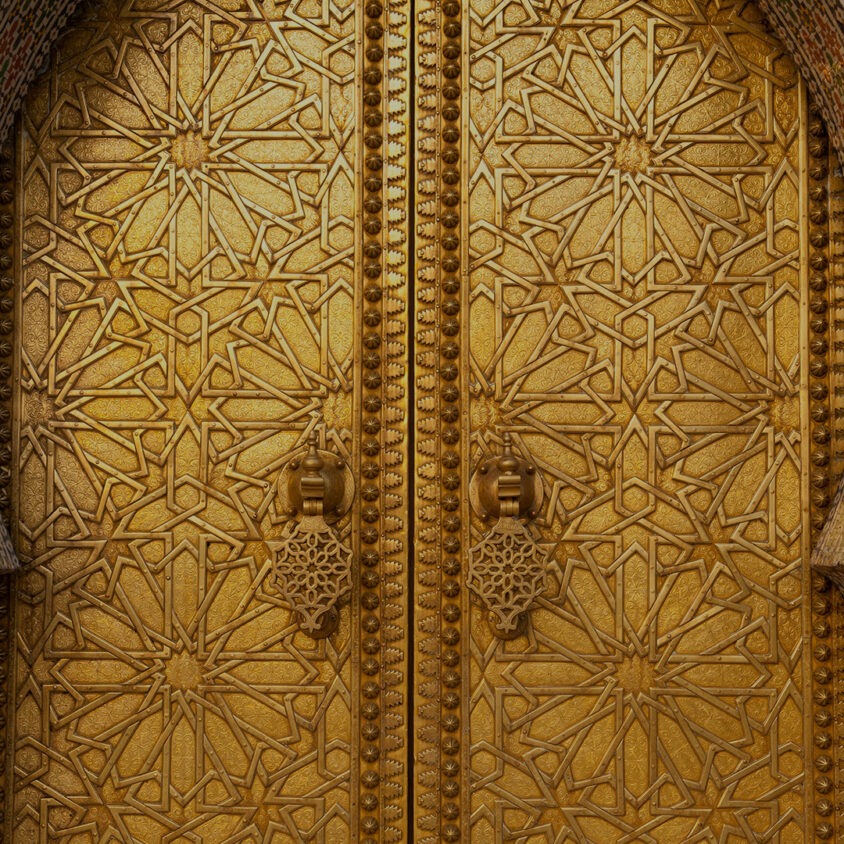 Gold door of the Royal Palace in Fes, Morocco