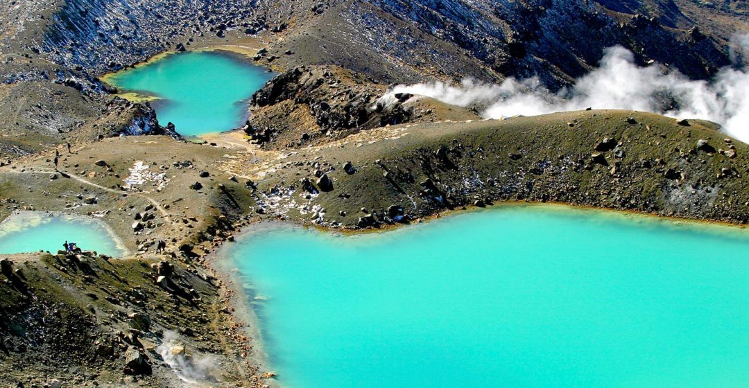 The Emerald Lakes in New Zealand's Tongariro National Park, North Island