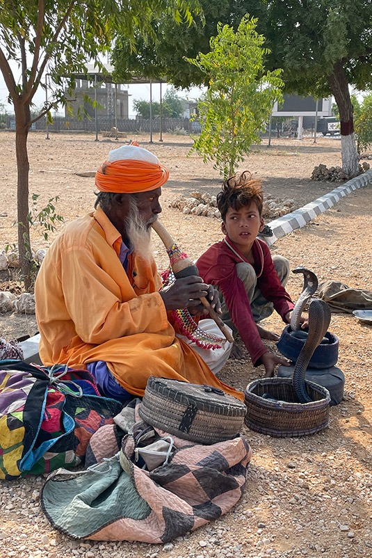 Snake charmer near Makli Hills, Pakistan