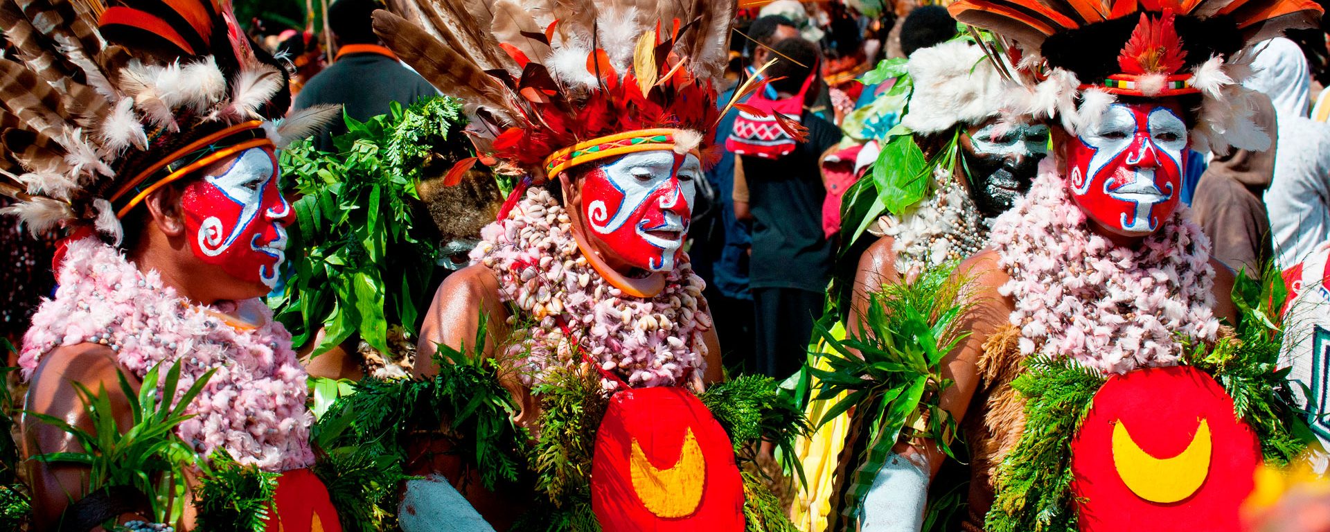 Local tribes celebrating the traditional Sing Sing in the Highlands of Papua New Guinea