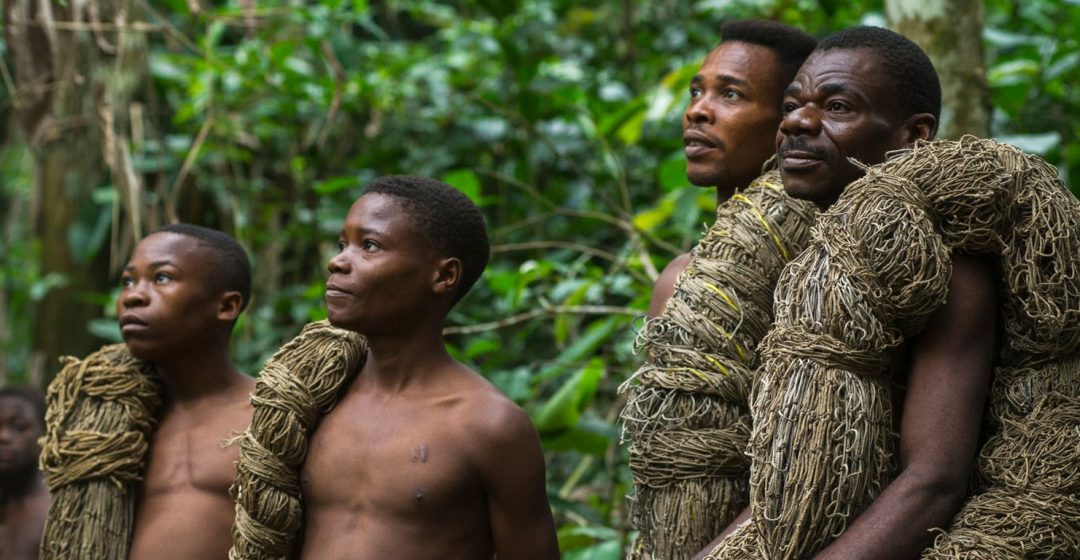 Ba'Kola pygmy with hunting nets in Odzala-Kokoua National Park, Congo