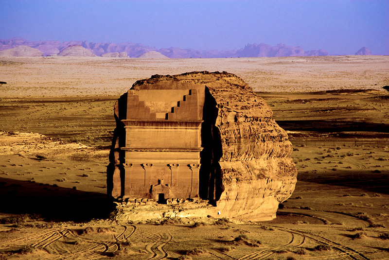 Qasr Farid tomb at Madain Saleh, now known as Hegra, Saudi Arabia