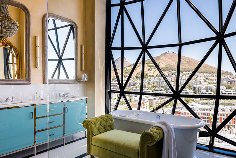 The Silo bathtub with a view of Cape Town, South Africa