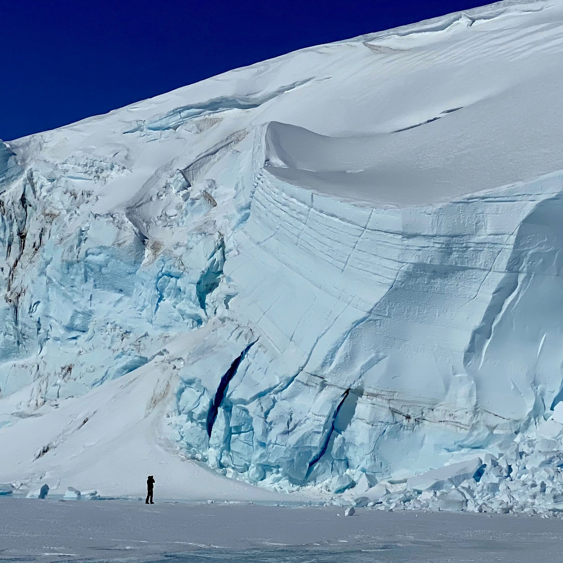 Walking among giant glaciers in Antarctica