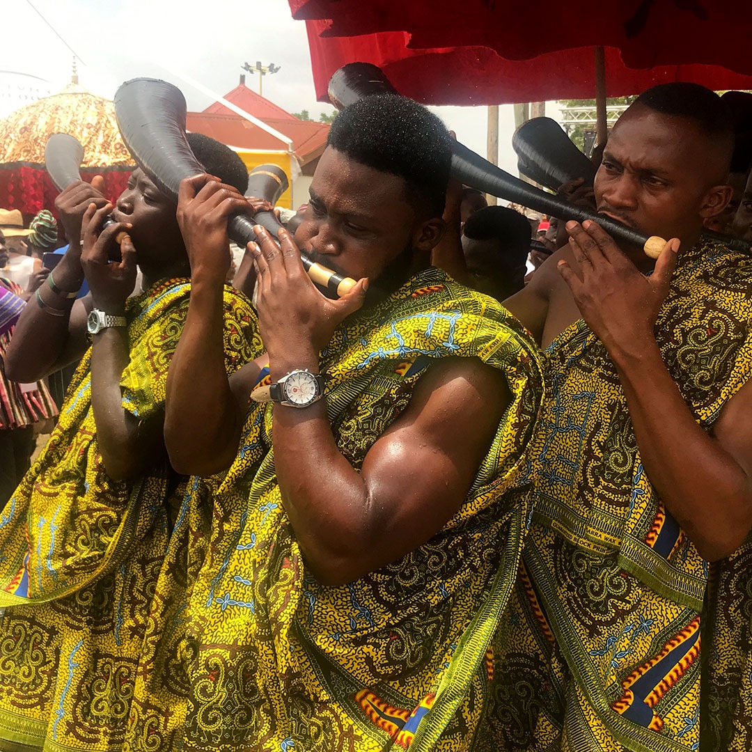 Horn players at the Akwasidae Festival