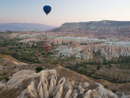 Cappadoccia's stunning landscapes from a hot air balloon, Turkey with GeoEx